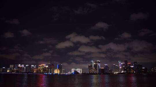 杭州钱江新城城市阳台夜景