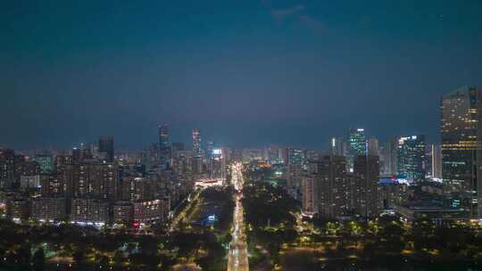 航拍惠州城市夜景延时