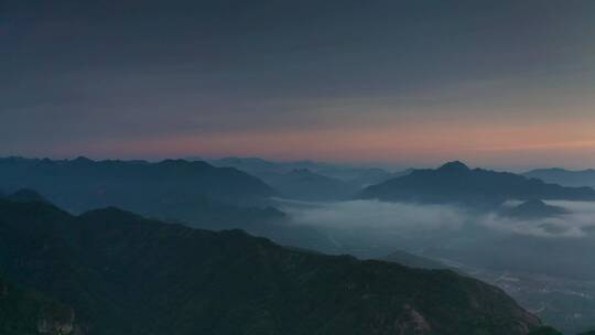 航拍大气高山云海晨曦（雁荡山）