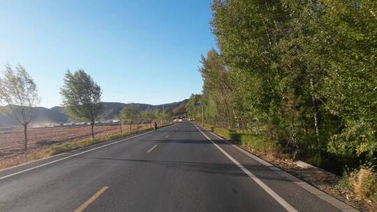 秋天城市道路开车第一视角  记录仪视角