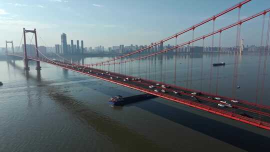 武汉跨长江大桥鹦鹉洲大桥城市超级工程