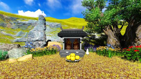 戏曲小品场景-土地庙白天02