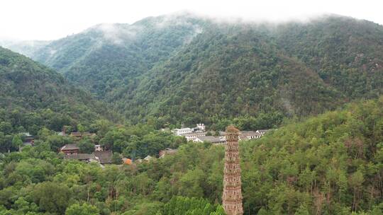 天台国清寺千年隋塔 航拍