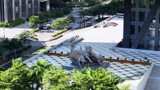 航拍深圳证券交易所、上市公司、深交所