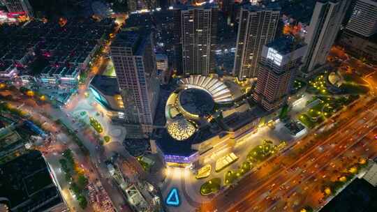 长沙德思勤城市广场夜景航拍