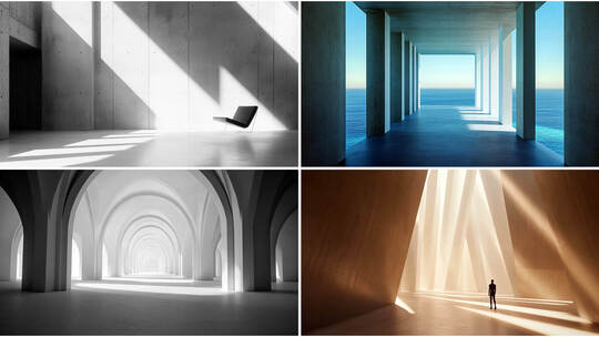 地产抽象创意空间现代建筑光影