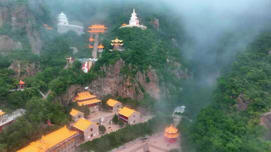 航拍辽宁辽阳龙峰寺