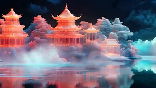 中国风建筑风景背景