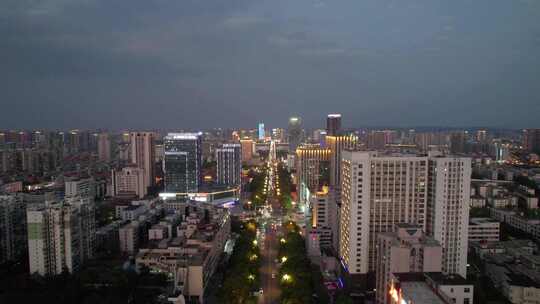 湖南省株洲市天元区天台路夜景4k航拍