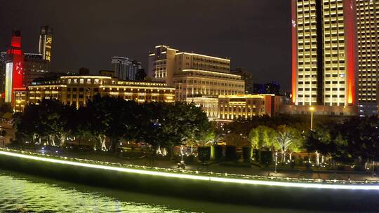 4K航拍厦门鹭江道灯光秀夜景