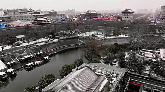 西安永宁门 灯会 雪景