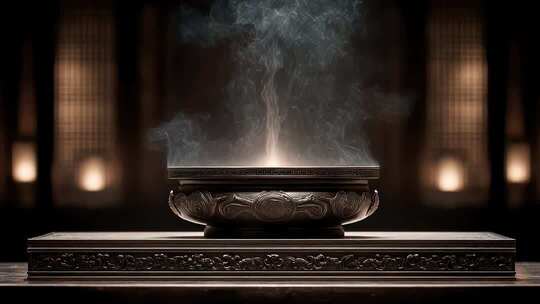 唐朝香炉青烟袅袅的古典意境