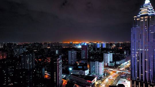 上海环球港夜景航拍