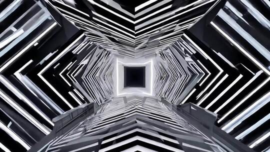 酷炫黑白几何线条光块节奏快闪酒吧vj