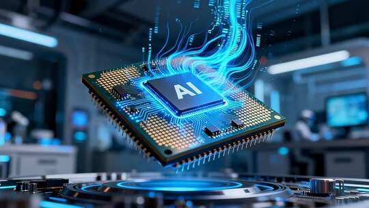 悬浮AI芯片科技画面