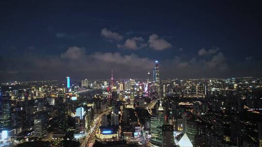 上海市区车流交通夜景