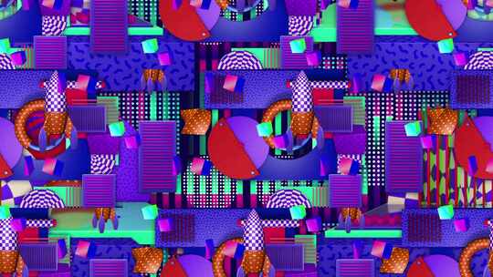 未来科技复古动感几何图形霓虹