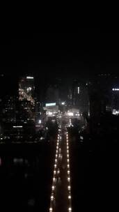 城市航拍湖南株洲大桥夜景