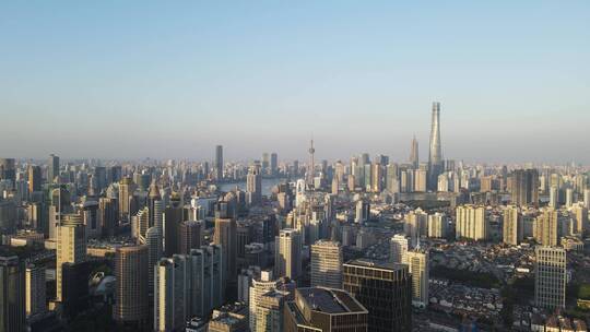 上海黄浦区淮海中路全景4K航拍