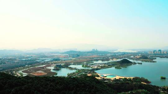 杭州 湘湖 全景  航拍