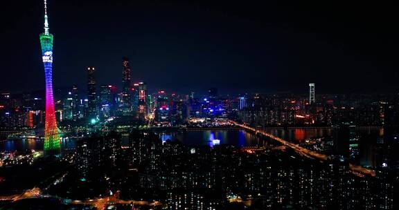 广州海珠区夜景航拍配乐版