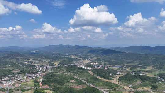 丘陵山川稻田梯田风光航拍