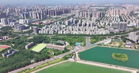 航拍郑州高新区 企业总部基地 863软件园