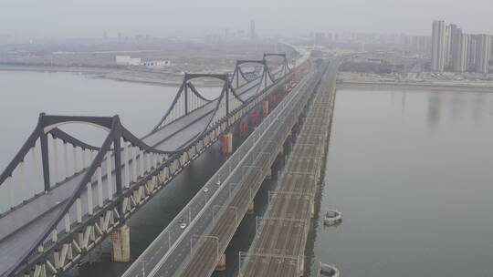 杭州彭埠大桥航拍视频素材模板下载