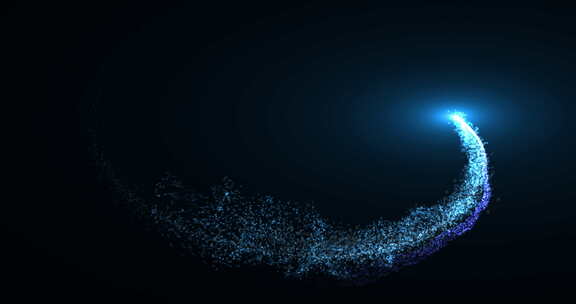 蓝色粒子光线路径动画