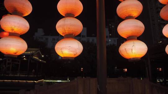 杭州拱墅区胜利河美食街夜景