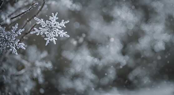 雪花特写雪景下雪天大雪纷飞白雪皑皑雪风景