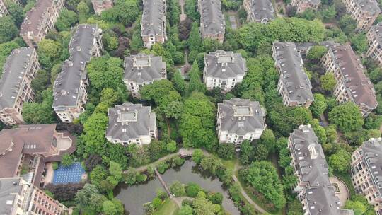 航拍城市别墅住宅小区视频素材模板下载