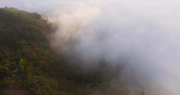 江南高山古村云海云雾航拍丽水松阳画家村