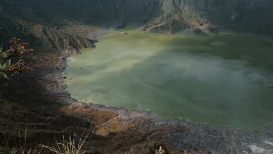 火山，墨西哥，火山口湖，雾