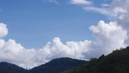 山中的蓝天白云4K分辨率实拍空境