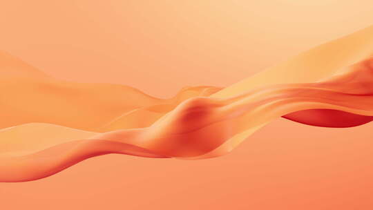 橙色飘动的丝绸丝带动画