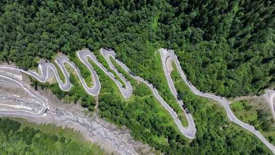 航拍四川独库公路宝康线高山森林风光