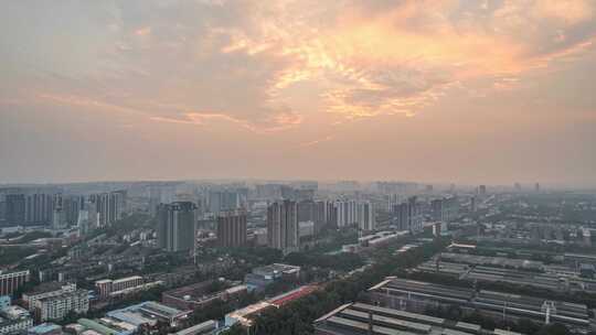 河南洛阳城市建筑晚霞风光延时