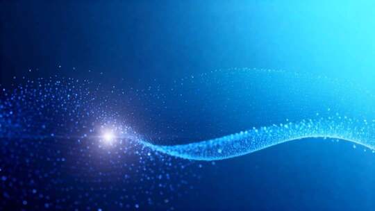蓝色粒子流动科技背景