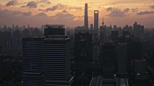 上海城市日落