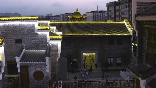 江西萍乡南正街航拍白天夜晚街景