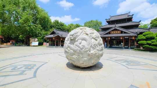 南宁青秀山友谊长廊龙珠广场雕塑视频素材模板下载