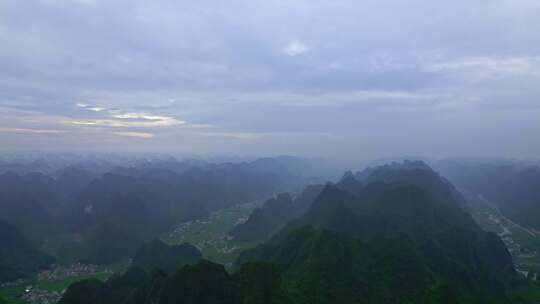 航拍广西山区农村山脉山川山峰群山自然风光