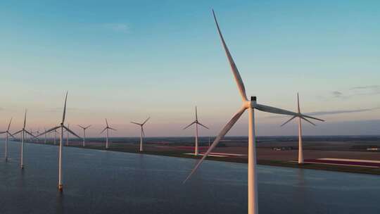 新能源海边风力发电风车视频素材模板下载