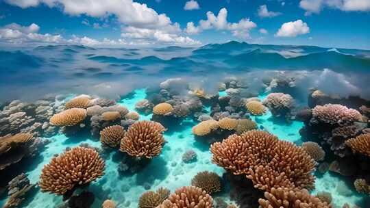 海底珊瑚礁全景