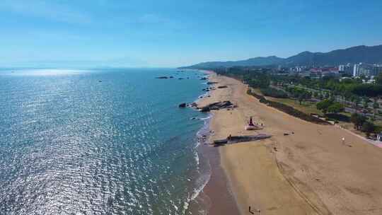 东海大海海边海水海浪沙滩海滩航拍风景唯美