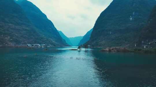 广西河池东兰红水河第一湾景区航拍