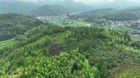 雨后乡村航拍农村风光美丽乡村振兴绿色农村