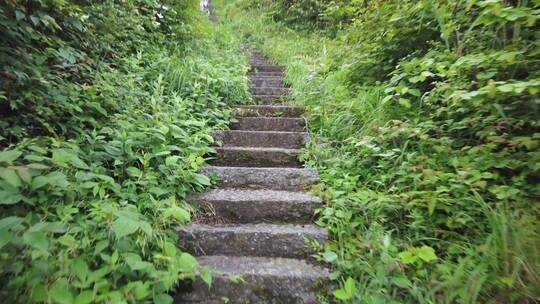 南岳衡山登山阶梯第一视角