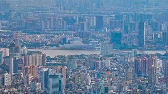 俯拍广州大景航拍天河区越秀区